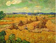 Vincent Van Gogh Wheatfield with sheaves and reapers painting